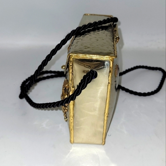 Vintage Mixed Metal Ornate Box Purse - Gold/Silver/Copper Baroque Casket Bag